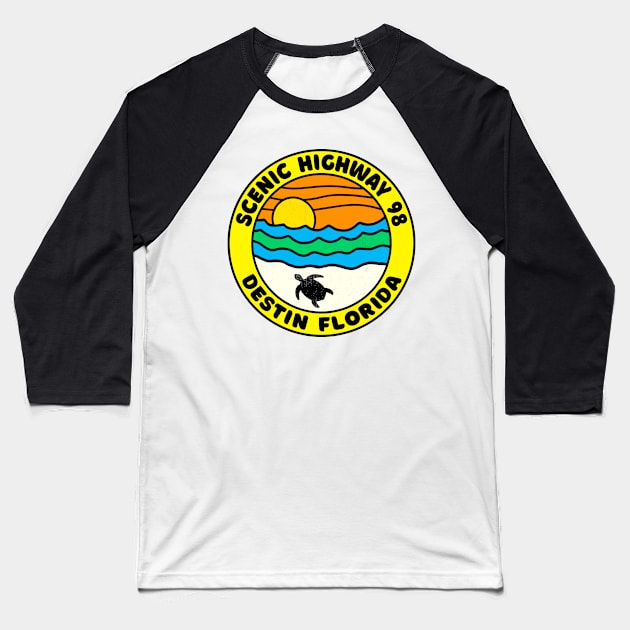 Scenic Highway 98 Destin Beach Florida Palms Panhandle Emerald Coast Baseball T-Shirt by TravelTime